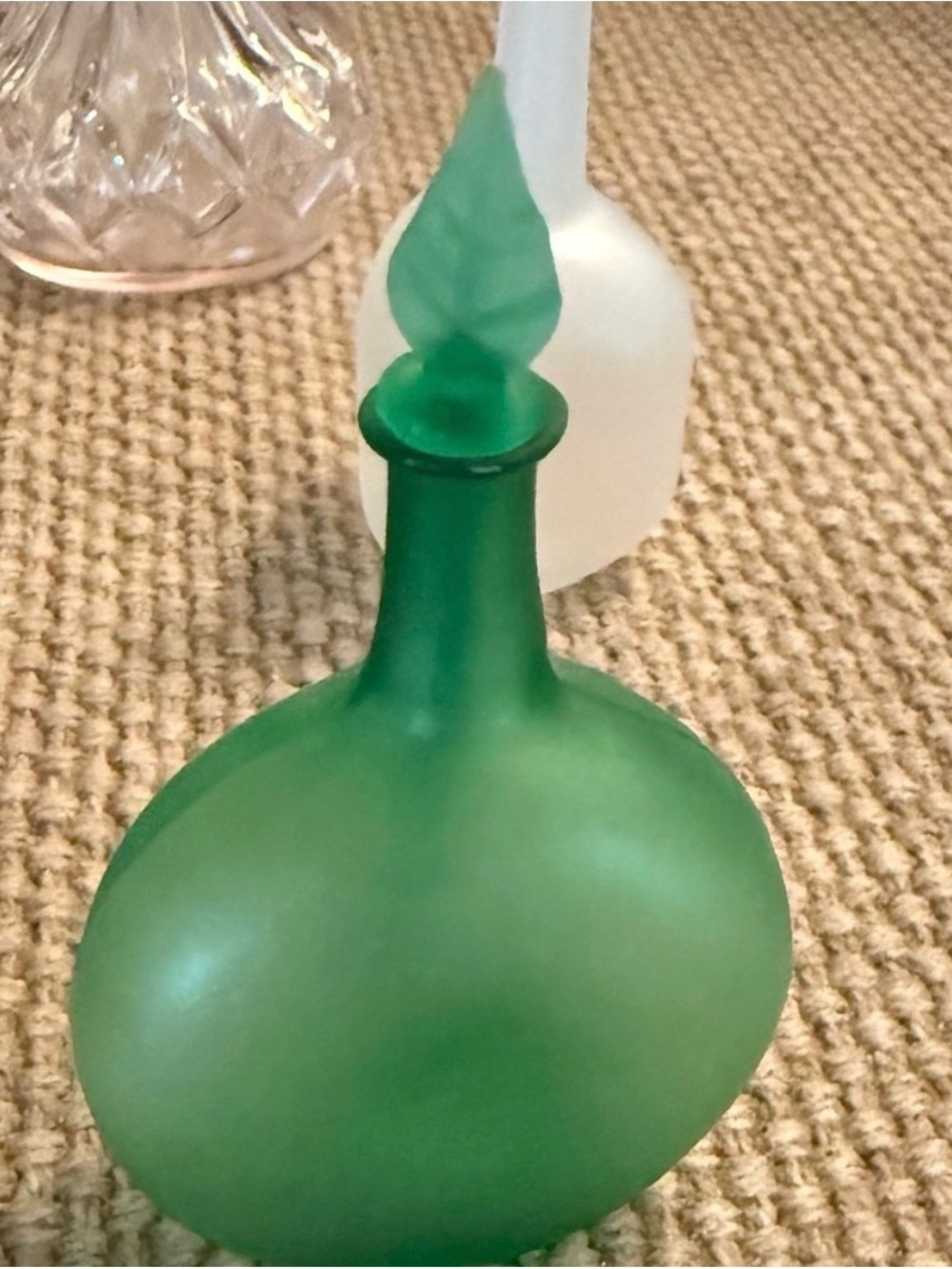 Vintage handblown decanters glass perfume bottles essentials oil bottles ~blue - Picture 3 of 10